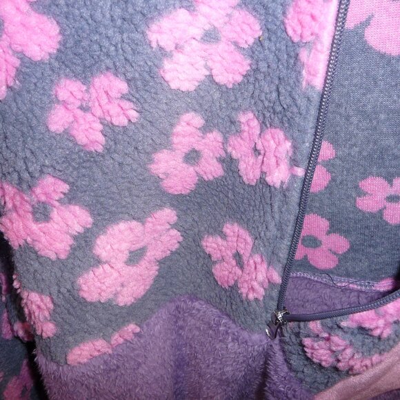 Grace & Emma - Half Zip Sherpa, Mixed Material Pullover - Lilac, Pink, Grey - 2x - Picture 6 of 8